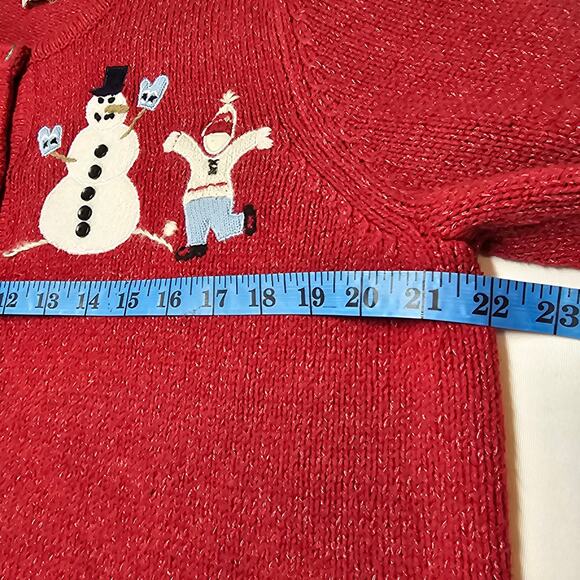 Northern Reflections Vintage Red Snowman Holiday Sweater Size L/XL - Picture 11 of 13